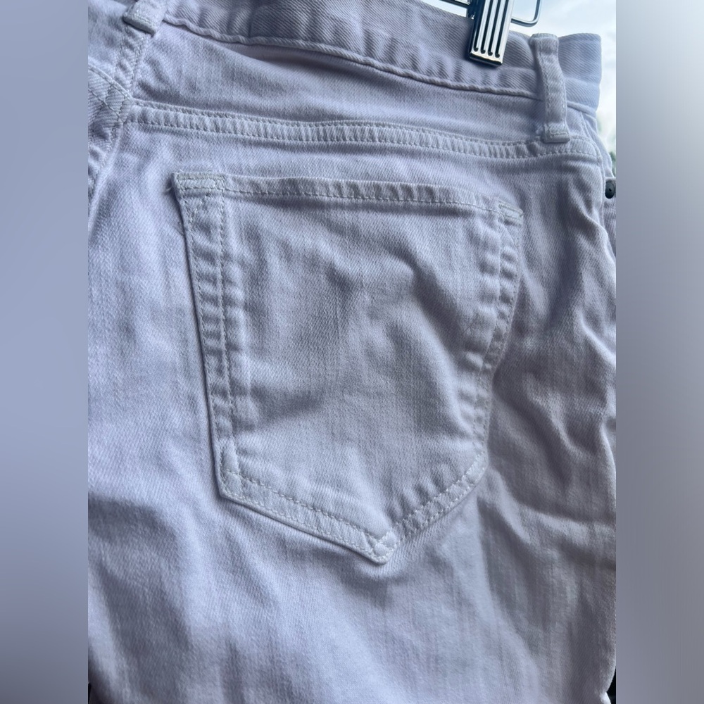 Eddie Bauer White Cotton Denim Fitted Shorts Size 0 - Picture 4 of 9